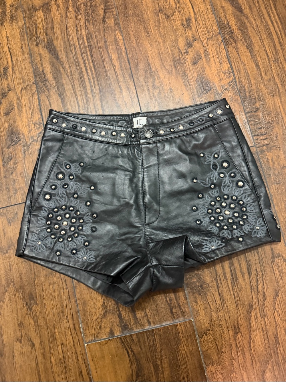 Understated leather shorts
